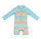 ADAVERANO Baby Jungen Sonnenanzüge UV50+ Badebeklideung Wimsuit Mit Sonnenhut.(Graue und Blaue Streifen,86-92Cm)