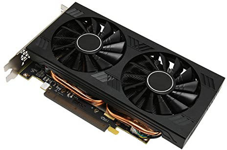 Elprico Carte Graphique RX 580, Carte Graphique de Jeu RX580 8 Go GDDR5 256 Bits 4096 X 2160, Carte Graphique D'ordinateur 8 Broches avec Deux Ventilateurs de Refroidissement pour la Maison