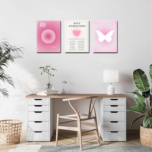 Enthusiasm 3 Panels bunte Farbverlauf, Aura Angel Zahlen Poster-Sets für Zimmer, ästhetisch bunt Aura körniger Farbverlauf Leinwand Wandkunst für Schlafzimmer Büro (Aura, 20 x 25 cm, ungerahmt)