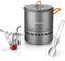 Odoland Camping Cookware Set, Outdoor Cooking Utensils Pots with Burner and Stove Foldable Cookware for Hiking, Trekking, Fishing and Backpacking