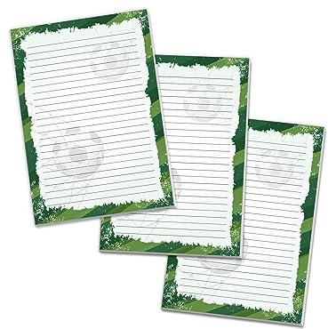 3 Briefblöcke Schulheft Block Briefpapier für Jungen Mädchen Kinder Fußball Fussball schwarz grün (3 Blöcke A5 mit je 25 Blätter)
