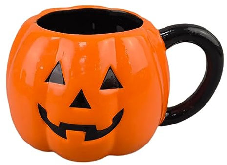 AYKHDS Taza de Halloween, taza de fantasma de calabaza, tazas de cerámica para fiestas temáticas, tazas de café de calabaza, taza decorativa para mujeres y hombres, bebidas (naranja)