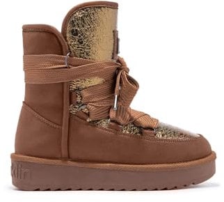 D.Franklin Botas de moda nórdica para mujer, marrón oscuro, 37 EU