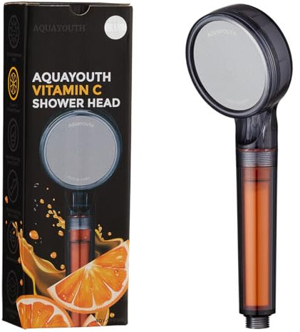 AquaYouth Soffione doccia portatile con vitamina C, vitamina C integrata e sfere in ceramica, riduce il cloro e la cloramina, migliorando la salute della pelle e dei capelli