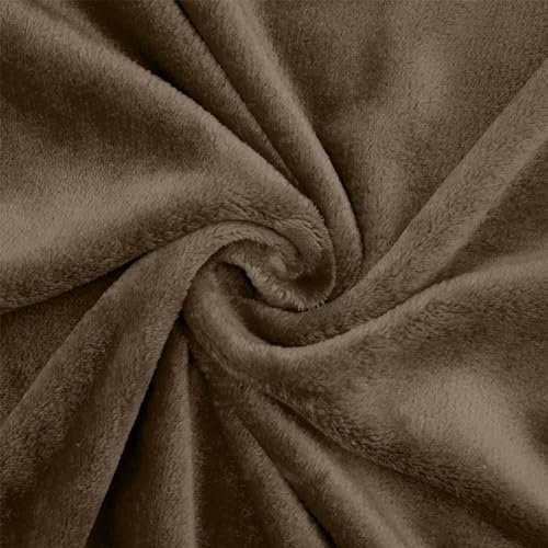 Wellness Fleece Stoff, kuschelig weicher Fleecestoff zum Nähen, braun (Länge am Stück: ab 50cm / Breite: 150cm)