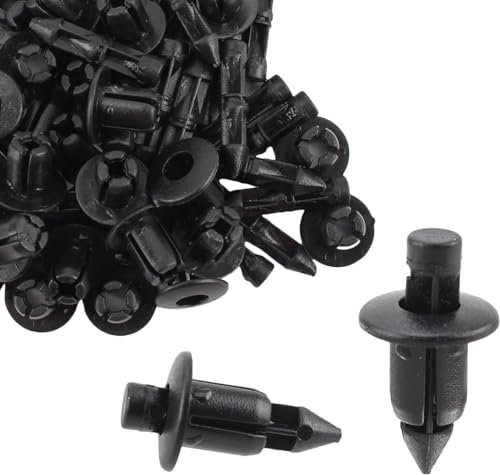 Alrens 40 PCS Rivet en Plastique vélo Carénage Garniture Clips en Rivet fixations Moto vis Spire Vitesse Attache Clip écrou Noir Trou de 6mm avec Honda/Compatible avec Yamaha/avec Suzuki/