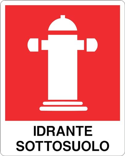 GLOBAL CARTELLO SEGNALETICO - IDRANTE SOTTOSUOLO - Adesivo Extra Resistente, Pannello in Forex, Pannello In Alluminio (20x31 cm, Alluminio)