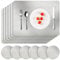 APLKER Tischset Leder 6er Set - Kunstleder Platzset Abwaschbar, Hitzebeständig Doppelseitigen Wasserdicht Platzdeckchen Lederoptik mit Tischuntersetzer rutschfest, 16 x 12 Zoll (Silver)