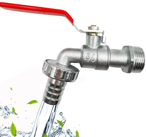 Bikasun 3/4 zoll Garten Wasserhahn, Universal IBC Auslaufhahn 3/4 Zoll, frostsicherer Hahn, für Wassertank oder Regentonne, den Garten Auslaufhahn aussen