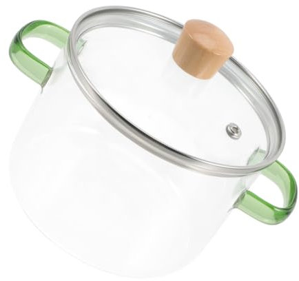 PAMINGONO Casserole Verre Avec Couvercle Pot à Soupe Pâtes Design Résistant Chaleur Idéale Pour Cuisson Sur Cuisine Moderne Facile à Nettoyer