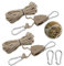 2 Piezas Trinquete de Cuerda 4M, Trinquete para Cuerda Caqui 1/8 con 2 Ganchos Recambio, Gancho para Cuerda de Carraca Ajustable para Lámpara de Planta, Tienda, Senderismo