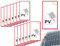 Lhbwhiz Confezione da 13 adesivi per impianti fotovoltaici,scritta Impianti fotovoltaici/batteria Pellicola autoadesiva per cartelli fotovoltaici Impianti fotovoltaici(10 x 19 cm)