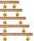 TIBU Eiche keilgezinkt Holz Handlauf Geländer 0,3m - 6m, Länge 130 cm und 2 Edelstahl Halter Messing Gold