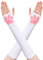 Telooco Lange Fingerlose Handschuhe Ärmelschoner Damen Handschuhe Katze Niedliche 3D Rosa Pfotenpolster Fäustlinge Katzenpfoten Handschuhe Pfoten Armschutz für Halloween Cosplay (Weiß)
