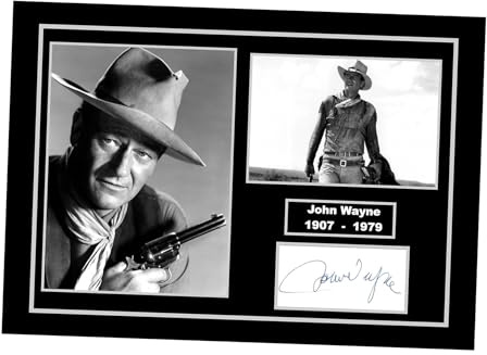 A3-Poster, John Wayne, signiert, Autogramm (Kopie), 30 x 42 cm