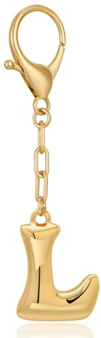 LILIE&WHITE Schlüsselanhänger mit Buchstaben L, Elegantes Design in Gold, Farbtreu & Langlebig, Personalisierte Geschenkidee für Geburtstag, Jahrestag und besondere Anlässe