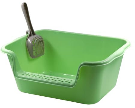Arenero Gato Grande Bandeja Higiénica Arenero Gatos Gato Caja De Arena Bandeja Arena para Gatos (SOY0215VERDE)