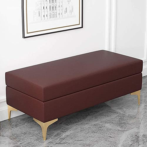 Msuiiixcccc Ottomans Storage Stool Light Luxury Foot Sofa Iron Bench Rectangular Bed end Shoe Bench Clothing Store Nordic (E 120x43x40cm) (C 100x45x43cm) (C 120x43x40cm)