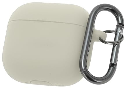 CAPASTEC Silikon Hülle Für Stielhörer 4 Mit Karabiner Beige 1 STK. | Silikon, 6,1x5,3 Cm, Front-LED Sichtbar, Kabelloses Laden Kompatibel, Mit Karabinerclip