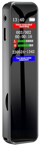 64GB Digital Voice Recorder, 1536Kbps HD Sound Voice Activated Recorder with Dual MIC & Noise Reduction, Portable Audio Recording Device with Playback, Ideal for Lectures, Meetings, Interviews