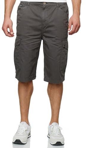 Indicode Herren INNadim Stretch Shorts Cargoshorts aus 100% Baumwolle | Bequeme Funktionsshorts aus Baumwolle mit angenehmer Passform, kurze Hose, Herrenshorts, Freizeithose, Outdoorhose für Männer