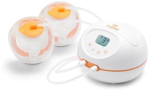 Hygeia Express Electric Breast Pump – Hospital-Grade Strength, Wearable Hands-Free, Portable & Rechargeable with AC Adapter, Includes 27mm Cups & 24mm Inserts