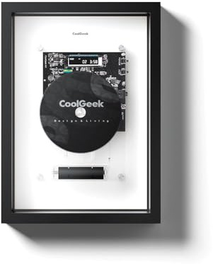 Lettore CD verticale M1 da parete o scrivania, design artistico industriale trasparente, trasmettitore CD Hi-Fi Bluetooth (altoparlante esterno richiesto), batteria ricaricabile 8 ore, display senza