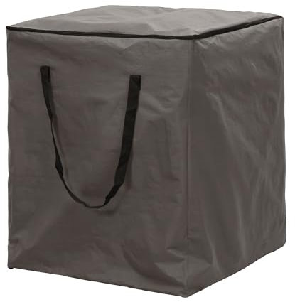 Perel Aufbewahrungstasche für Loungekissen, Tasche für Gartenmöbel Auflagen, Abdeckung Gartenmöbel Kissen, Schutzhülle Polsterauflagen, Auflagen Tasche, wasserdicht, grau, 75 cm x 75 cm x 90 cm