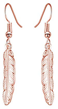 Philip Jones Rose Gold Plated Feather Earrings