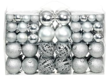 vidaXL 100xWeihnachtskugeln 3/4/6cm Silbern Christbaumkugel Weihnachten Kugeln