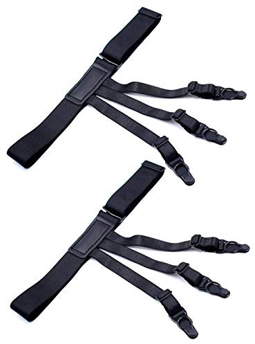 DonDon Herren Hemdenhalter und Sockenhalter elastisch und längenverstellbar Schwarz