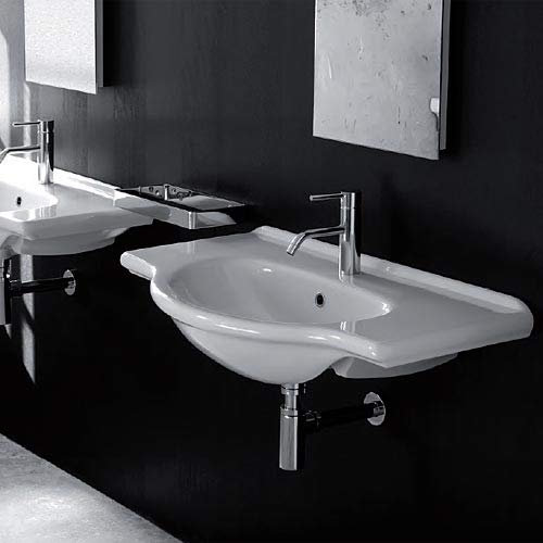 Consolle lavabo per mobile semincasso Venezia 85 in ceramica