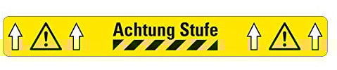 Antirutsch Warnmarkierung Sicherheitsmarkierung, gelb, selbstklebend, rutschsichere Bodenmarkierung R10 (Achtung Stufe 75 mm x 600 mm)
