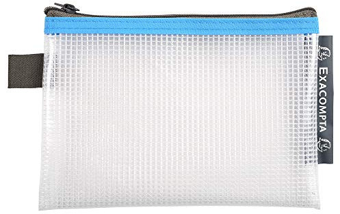 Exacompta 34120E Hülle EVA mit Reisverschluss aus flexiblem Kunststoff DIN A6 1 Stück Zufallsfarbe ideal für Büromaterial und Accesoires Federtasche Dokumentenmatte Etui