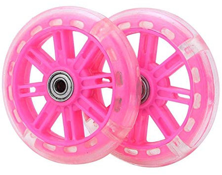 Kinderfahrrad Stützräder LED Leuchten Fahrradstabilisatoren Stützräder Ersatz für 12-20 Zoll Kinderfahrrad(Rosa)