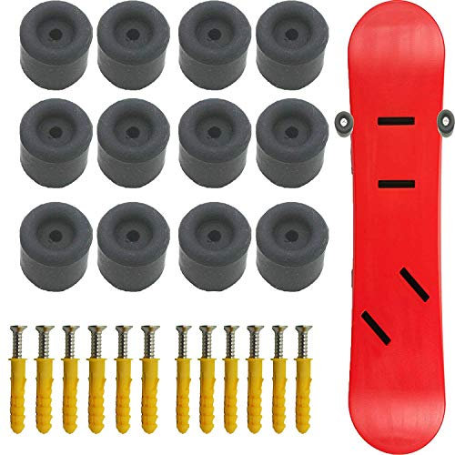 Pmsanzay Paquete de 12 – Soporte de esquí y snowboard | Estante de almacenamiento de esquí | Soporte de pared vertical horizontal | Capacidad para 6 tablas