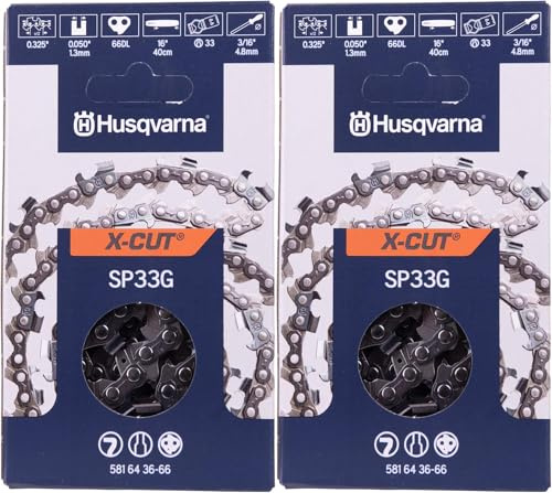 Husqvarna 581643666 X-Cut Sägekette SP33G, 40,6 cm, 825,5 cm, 127 cm, 66DL, 2 Stück