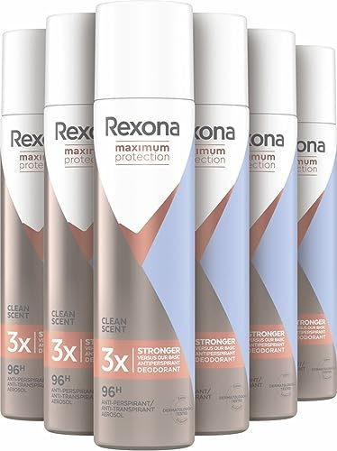 Rexona® - Deodorant vrouw - Spray - Women Maximum Protection Clean Scent Anti-transpirant Spray -6 x 100 ML - Voordeelverpakking