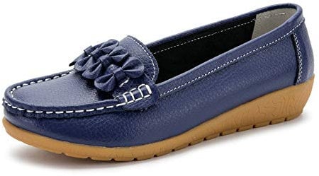 SMajong Donna Mocassini Scarpe di Guida Comfort Scarpe Pelle Classico Loafers 36 EU (Taglia di Scarpe 37)