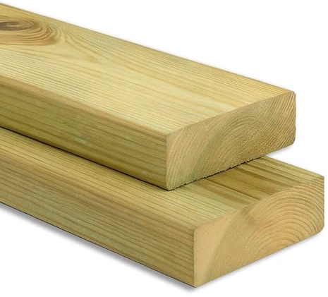 Gartenwelt Riegelsberger Terrassendiele 40x120 mm Länge 120 cm Kiefer glatt | Konstruktionsholz Kiefernholz imprägniert Terrassenbau Poolumrandungen Langlebigkeit Dekorative Optik Pflegeleicht