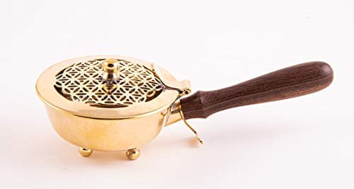 Berk Tragegefäß Blume des Lebens Messing mit Holzgriff