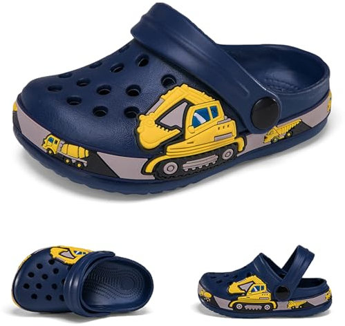 Unisex Zoccoli Sabot Bambini Carino Sabot Ciabatte Dinosauro Sandali da Spiaggia Estivi Ciabatte da Giardino Muli Scarpe da Piscina Ragazzi Ragazze Blu Scuro EU 27