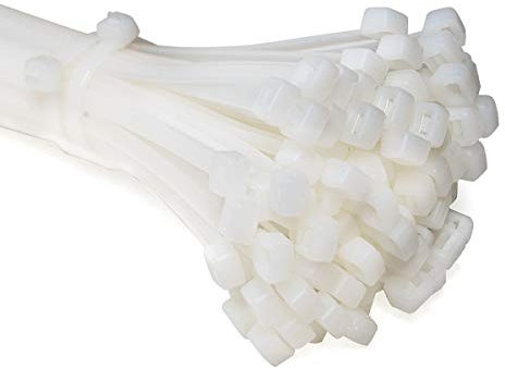 ERKO Fascette plastica bianche 150 x 2,5 mm 100 pezzi di cablaggio professionali Resistente allatemperature, Resistenza alla rottura 8 kg, forte
