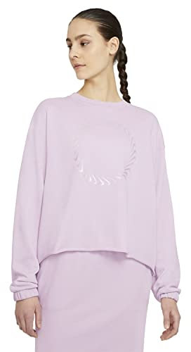 NIKE W NSW ICN Clash Crew Ft Top, Lilla ghiacciato/Viola Chiaro, L Donna