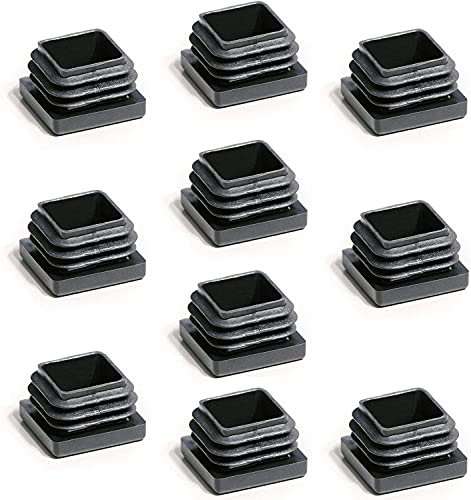Enkotrade 10 Stück Lamellenstopfen für Vierkantrohre, 10x10 mm, Rohrabdeckung aus hochwertigem Polyethylen Kunststoff, Stopfen, Endstopfen, Kappen, Gleiter | Rohrstopfen Quadratisch