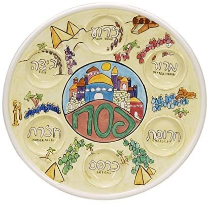 Exodus Passover Seder Teller aus Keramik, handbemalt