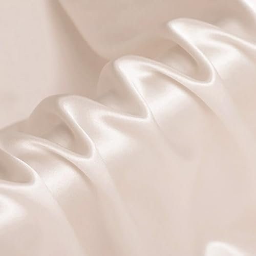 CISULI Satin-Stoff aus 100 % reiner Maulbeerseide, 16/19/30/40 Momme, leichtes Glanzmaterial, Stoff zum Nähen, Verkauf pro Meter, einfarbig (1723, Seidensatin, 16 Momme Breite 114 cm)