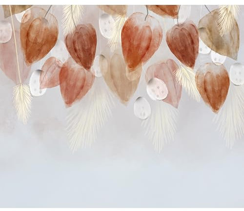 murando Fototapete selbstklebend getrocknete Blumen 343x256cm Foto Tapete Tapetenfolie Möbelfolie Wandverkleidung Wandtapete Motivtapeten Bildtapete Wohnzimmer 3d Effekt Boho Abstrakt Pastellfarben