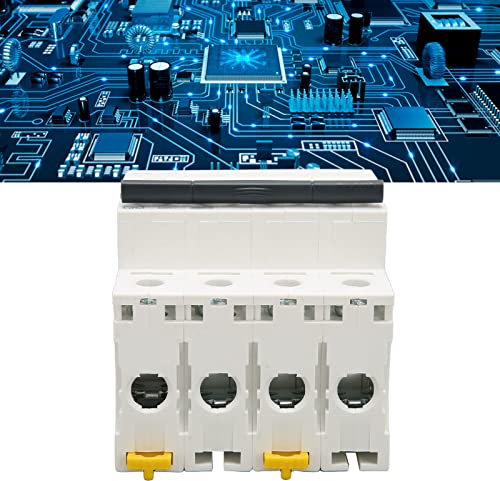 Disjoncteur Miniature 4P AC 400V Disjoncteur Automatique Commutateur D'air Disjoncteur 6kV, Protection contre les Courts-circuits/surcharges(63A), Briseur