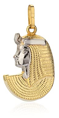 NKlaus Kettenanhänger 333 Gelb Gold 8 Karat; rhodiniert Königin, 1 Stück | Gewicht: 0,71g; 19,6 x 13,3 x 2,25mm; 4,4 x 2,2mm; 0,71g; 19,6mm; Gelbgold; Silber; Gelb; Bicolor; 19,6mm